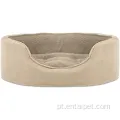 Pet Oval Terry Suede Cama de lã com colchão